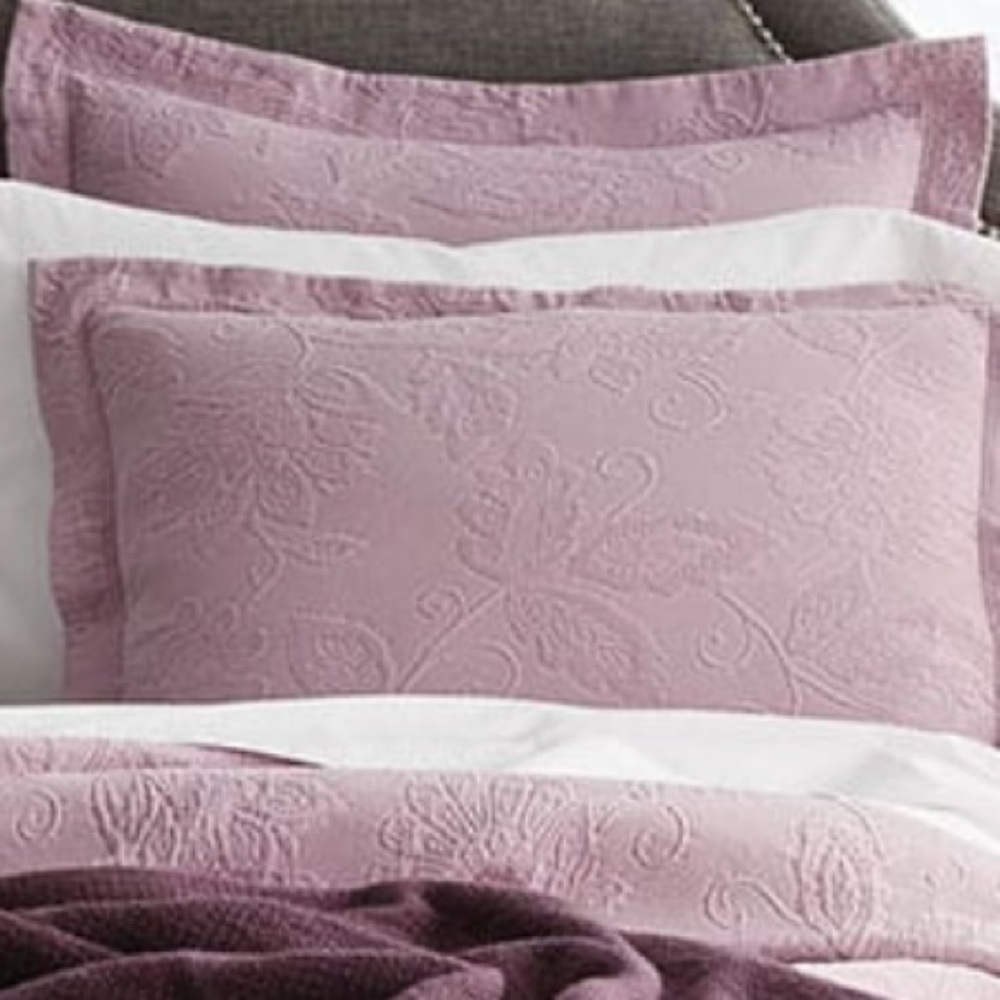 The Company Store Pair of Putnam Matelassé Cotton Euro Pillow Shams in Wisteria